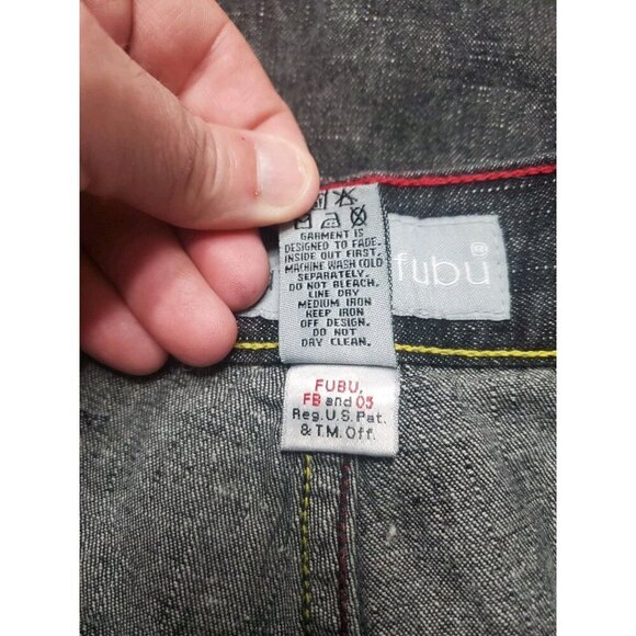 Platinum Fubu Harlem Globetrotters Limited Ed. Black Men's Jeans Sz 35 90's Y2K - Picture 15 of 16